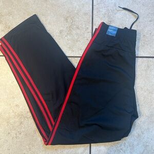 Men's Black and Red Track Pants
